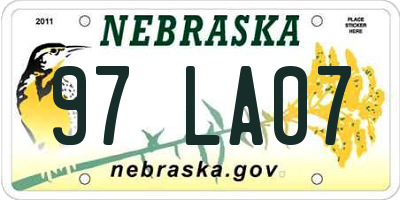 NE license plate 97LA07