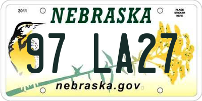 NE license plate 97LA27