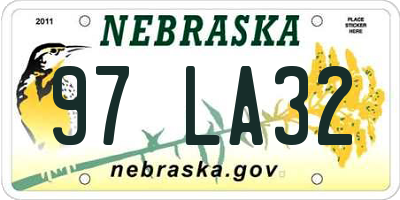 NE license plate 97LA32