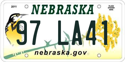 NE license plate 97LA41