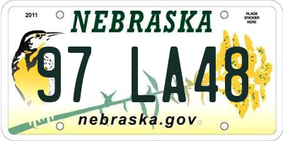 NE license plate 97LA48