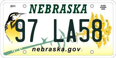 NE license plate 97LA58