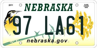 NE license plate 97LA61