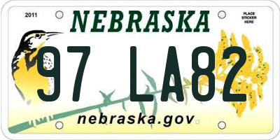 NE license plate 97LA82