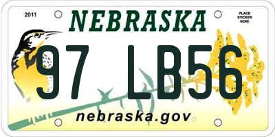 NE license plate 97LB56