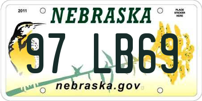 NE license plate 97LB69