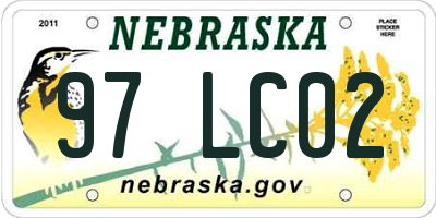 NE license plate 97LC02
