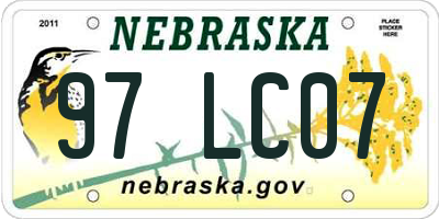 NE license plate 97LC07