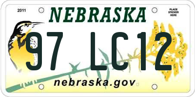 NE license plate 97LC12