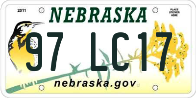 NE license plate 97LC17