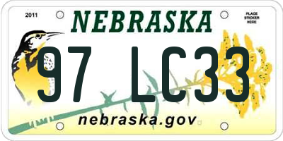 NE license plate 97LC33