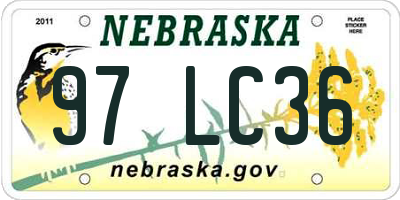 NE license plate 97LC36