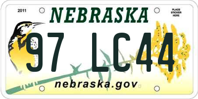 NE license plate 97LC44