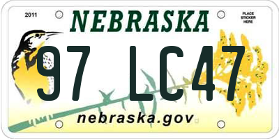 NE license plate 97LC47
