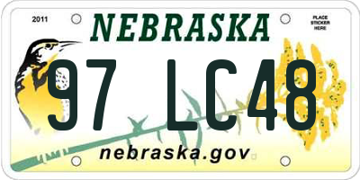 NE license plate 97LC48