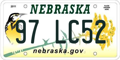 NE license plate 97LC52