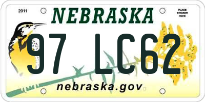 NE license plate 97LC62
