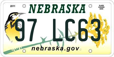 NE license plate 97LC63