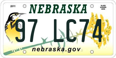 NE license plate 97LC74