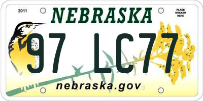 NE license plate 97LC77