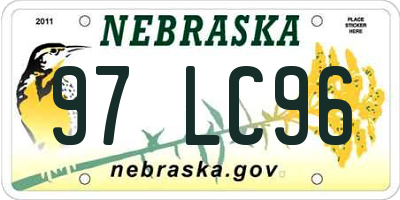 NE license plate 97LC96