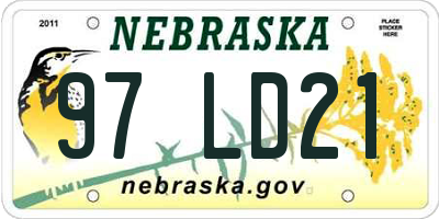 NE license plate 97LD21