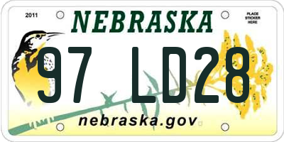 NE license plate 97LD28