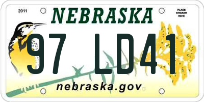 NE license plate 97LD41
