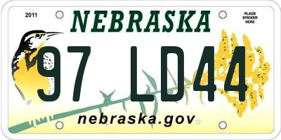 NE license plate 97LD44
