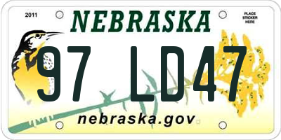 NE license plate 97LD47