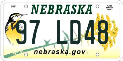 NE license plate 97LD48