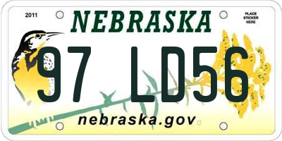 NE license plate 97LD56