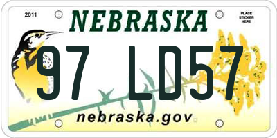 NE license plate 97LD57
