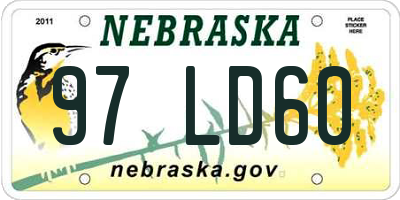 NE license plate 97LD60
