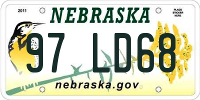 NE license plate 97LD68