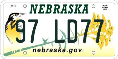 NE license plate 97LD77