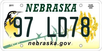 NE license plate 97LD78