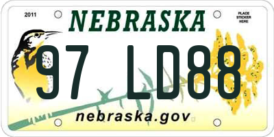 NE license plate 97LD88