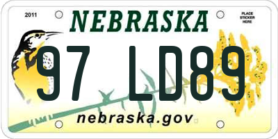 NE license plate 97LD89