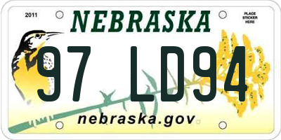 NE license plate 97LD94