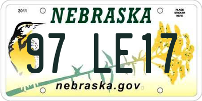 NE license plate 97LE17