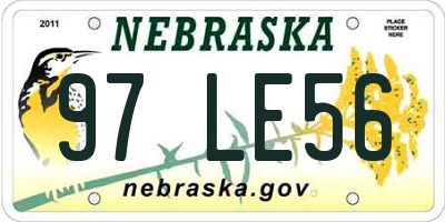 NE license plate 97LE56