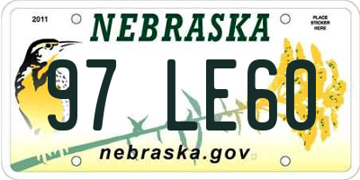 NE license plate 97LE60