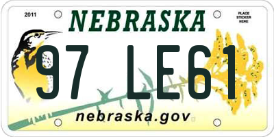 NE license plate 97LE61