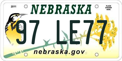 NE license plate 97LE77
