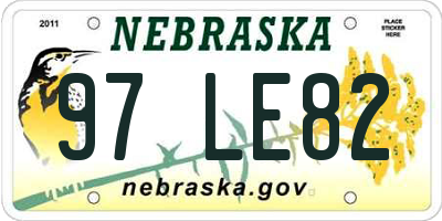 NE license plate 97LE82