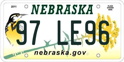 NE license plate 97LE96