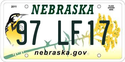 NE license plate 97LF17