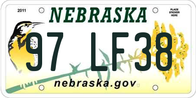 NE license plate 97LF38