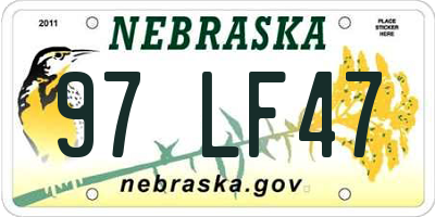 NE license plate 97LF47